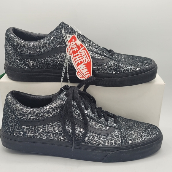 Vans Skool Rhinestone Vans | Shoes | Vans Old Skool Black Metallic Rhinestone Leopard Print ...